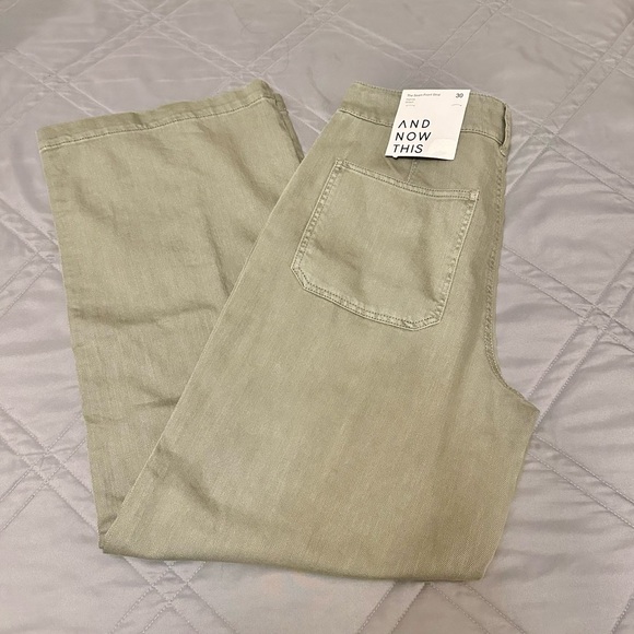 And Now This Olive Green High Rise Wide Leg Pants with Stretch - Picture 3 of 12